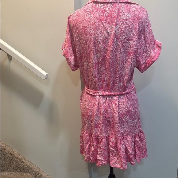 Pink Paisley Button-Up Dress - Picture 3 of 3